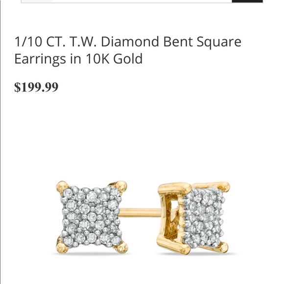 Diamond Square Earrings - Picture 2 of 5